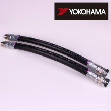 Hydraulic rubber hose. Manufactured by Yokohama Rubber Co., Ltd. (YCR) Made in Japan (spiral guard for hydraulic hose)